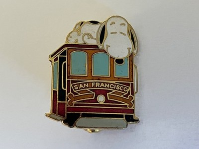 Vintage Snoopy San Francisco Straßenbahn Emaille Pin Anstecker