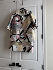 Ming Wang Multi-colored Sheath Dress And Jacket