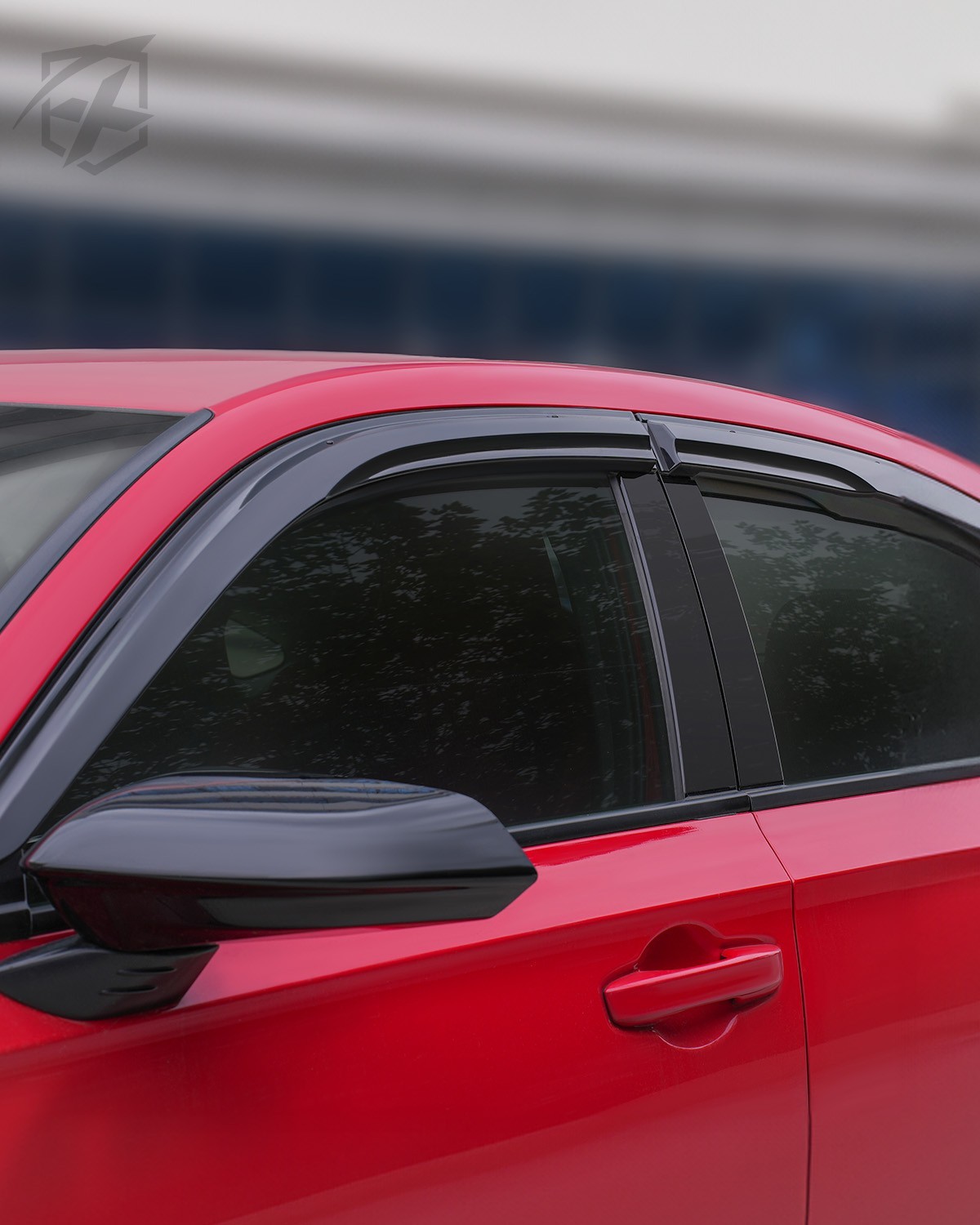 Mugen Style Window Visors Rain Guards Deflectors for 2022-2025 Honda Civic Sedan