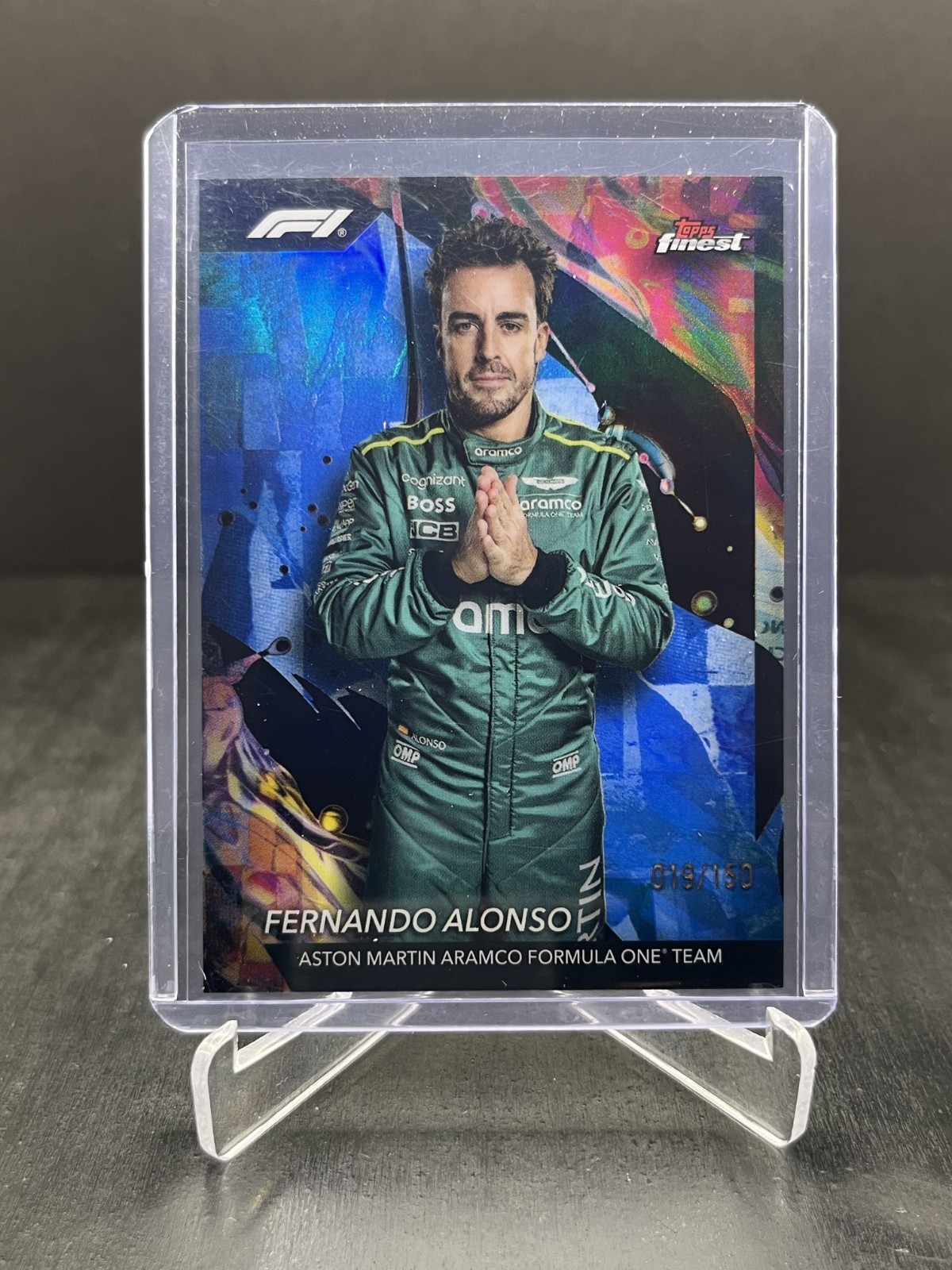 2024 Topps Finest Formula 1 F1 Fernando Alonso Uncommon Blue 019/150 #190