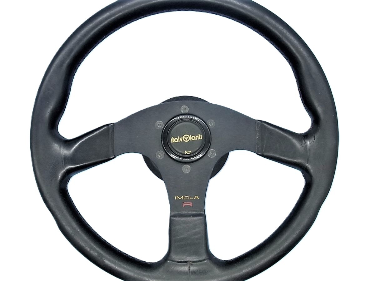 Italvolanti Imola R 350mm Black Leather Steering Wheel JDM MOMO
