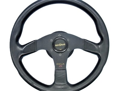 Italvolanti Imola R 350mm Black Leather Steering Wheel JDM MOMO
