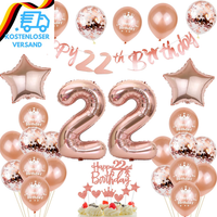 Deko 22. Geburtstag Frauen, Rosegold Tortendeko 22 Geburtstag Frau Luftballons 2
