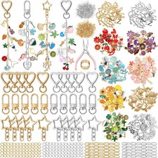 922 Pcs Charms Lip Gloss Keychain Making Kit DIY Craft Supply Including 24
