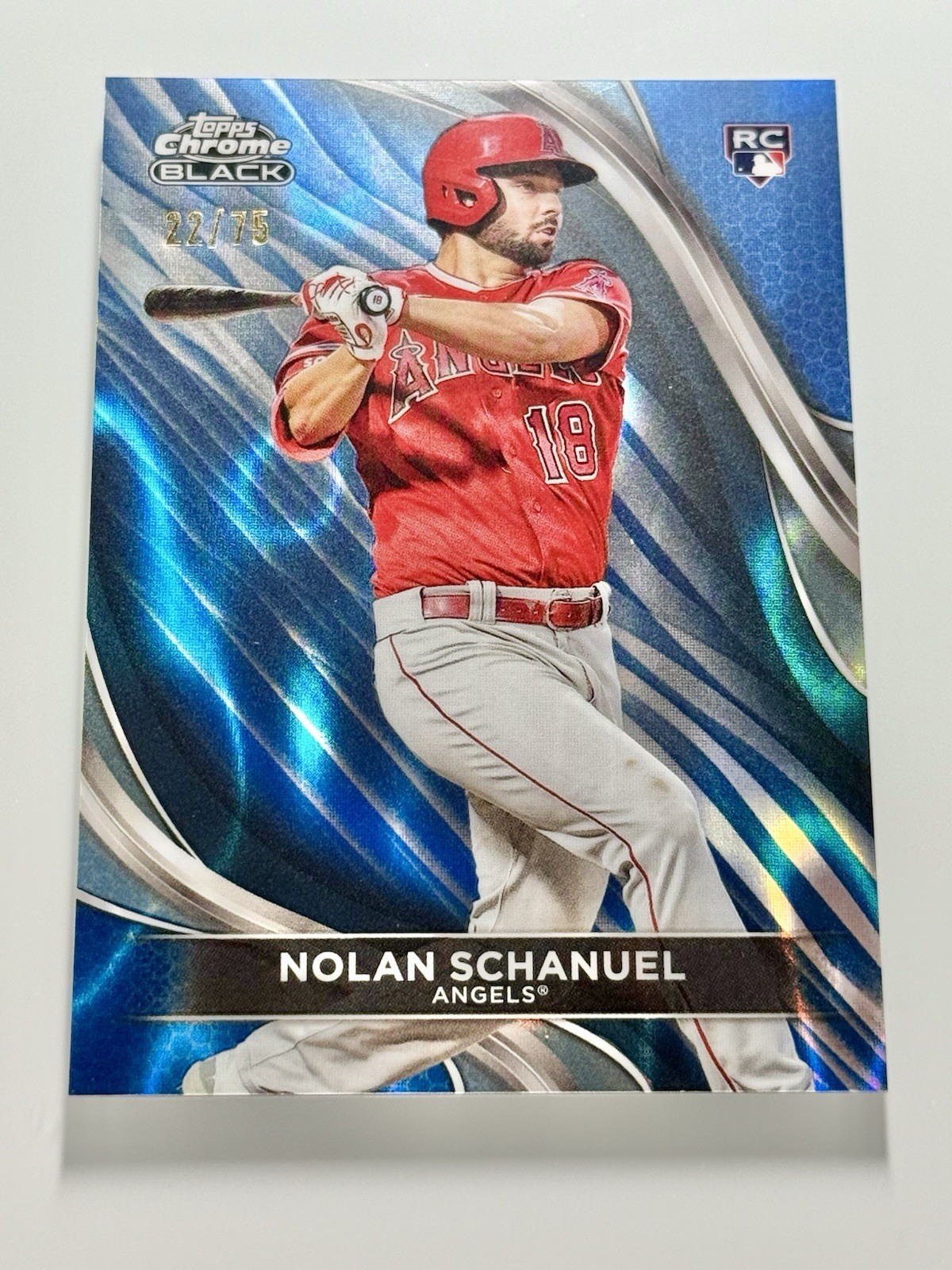 2024 Topps Chrome Black NOLAN SCHANUEL Angels Blue Lava /75