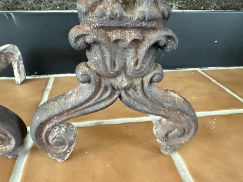 Antique Cast Iron Adirons Cavalier King Spaniel Dog Fireplace - Picture 14 of 20