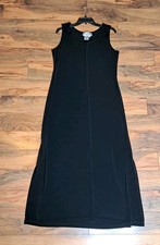 Vintage Ronni Nicole Sleeveless Slinky Maxi Dress Womens Sz 14 Black Travel Knit