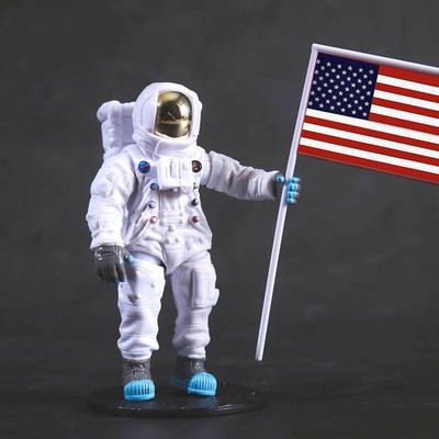 APOLLO FIRST MOON LANDING ASTRONAUTS US FLAG ACTION FIGURES COLLECTION MODEL
