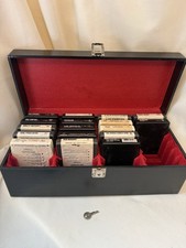 Vtg Lot Of 8 Track Tapes In Case - 17 Tapes Zeppelin/Skynyrd/Eagles Untested
