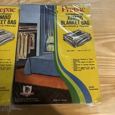 Lot Of 2 Vintage Prepac Zippered Jumbo Blanket Bags New Older Stock 21 x27 x11