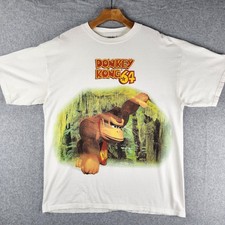 Vintage Donkey Kong 64 Shirt Mens XL White Tultex Nintendo 64 Video Game 90s