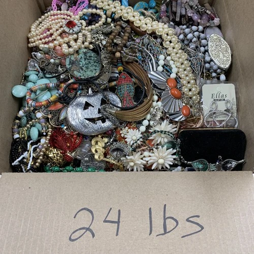 Huge 24 Pound Vintage to Now Costume Jewelry most wearable some craft/repair LOT