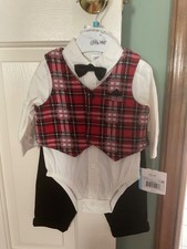 Brand new baby boy 3-pc Christmas outfit 3 mos
