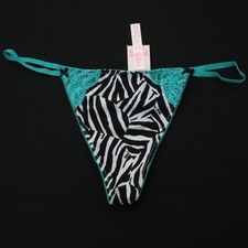 NEW Victoria's Secret VTG PINK Low Rise Lace Cotton V-String Thong Panty MEDIUM