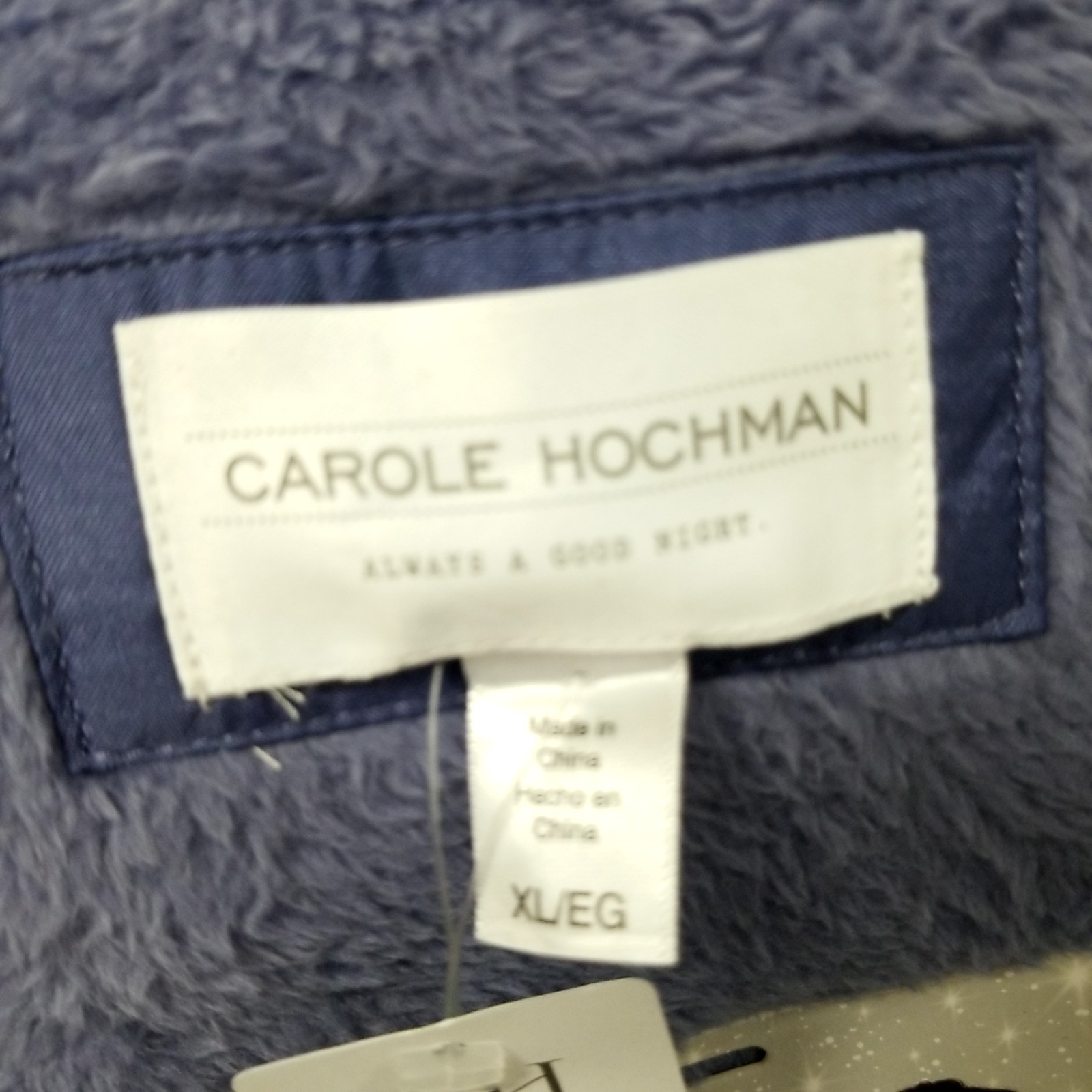NWT Carole Hochman Ladies’ Plush Robe BLUE Size XL Luxuriously Soft 