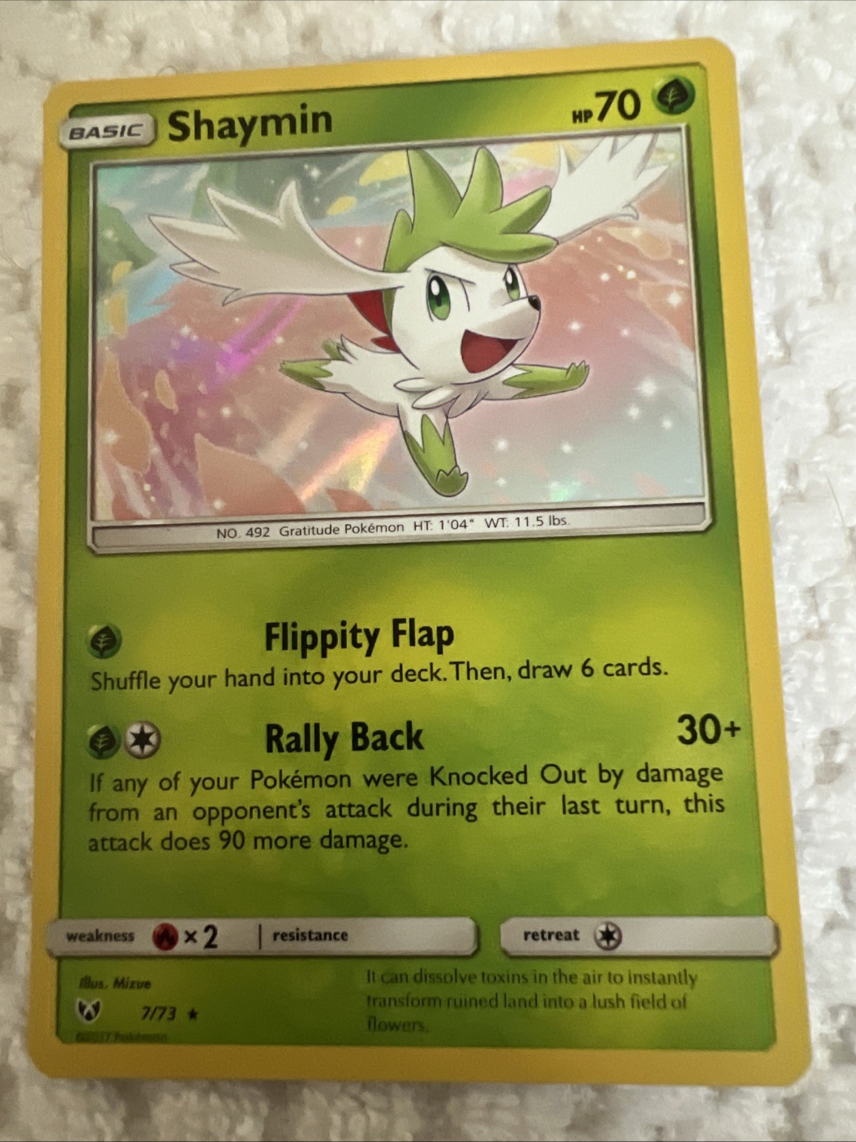 POKEMON SHAYMIN 7/73 SHINING LEGENDS RARE HOLO NEAR MINT