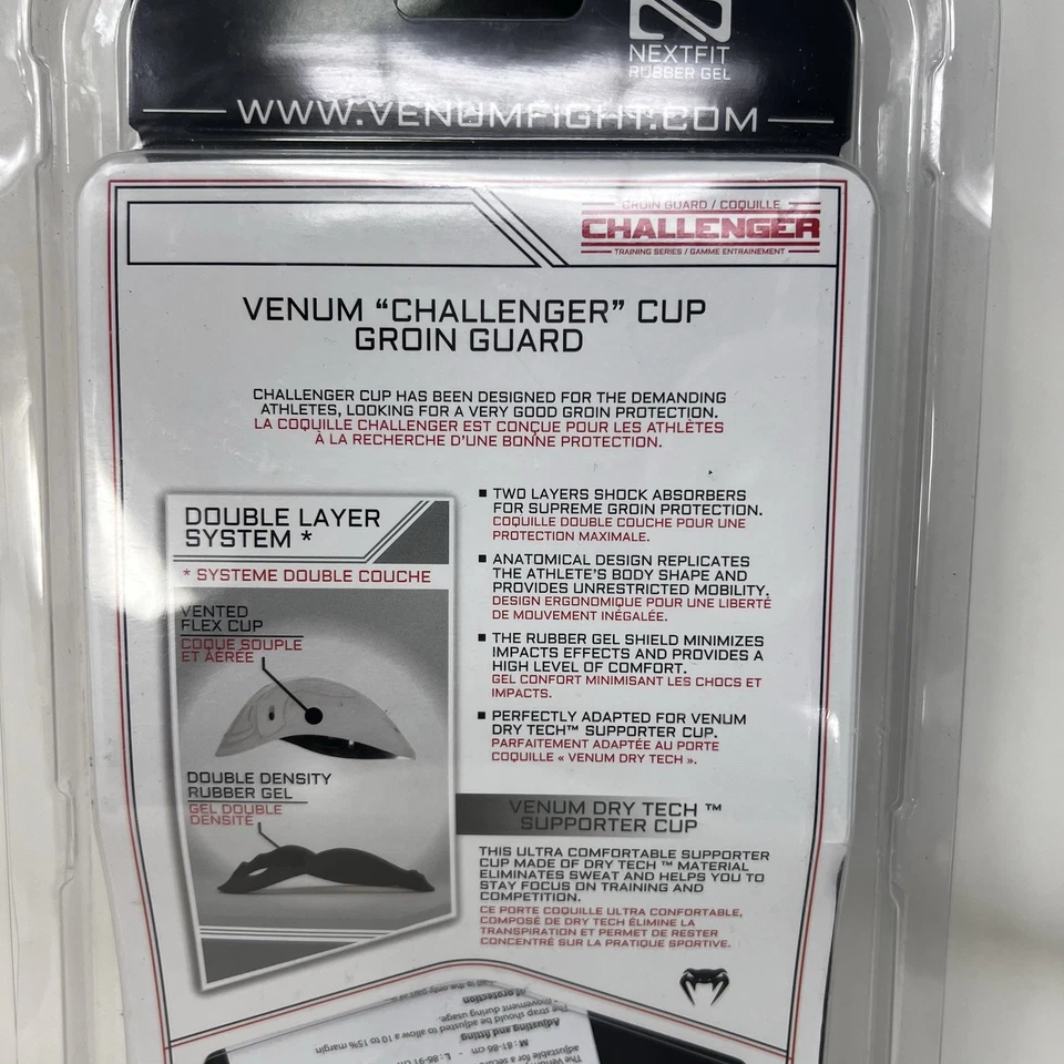 Taza protectora de ingle Venum Challenger negra blanca para hombre talla XL Foto 3 de 3