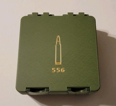 556 /223 Ammo Box Snap Lock 100 rd Large 3D Printed Storage Olive Green Gold Pla