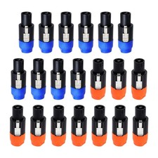 4 Pole NL4FC Speakon Connectors, Blue Orange, 20 Pack