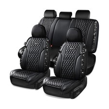 CAR Pass Bling Car Seat Covers, Microfiber Nappa Leather Luxury Cushioned, Wa...