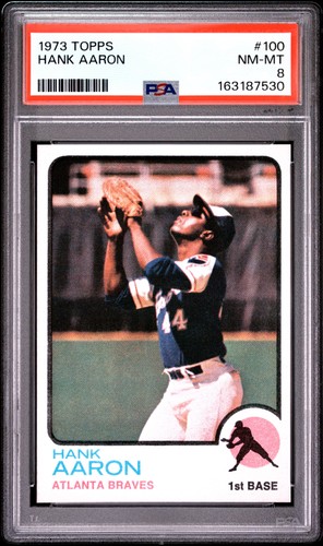 1973 TOPPS #100 HANK AARON PSA 8