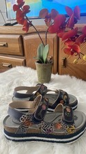 L  Artiste Alannah Wedge Leather Sandals Spring Floral Shoes Size 39