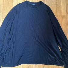 BLEUSALT Shirt Top Womens 6 Black Long Sleeve Modal Made USA Oversized / Nice!