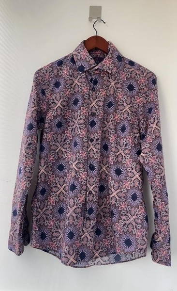 Men Hawes & Curtis Shirt Purple Cotton 38 / M / 46