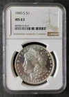 1880 S $1 Morgan Silver Dollar NGC MS63