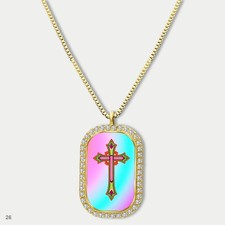 Stunning Colorful Jesus Christ Crucifix Cross Fashion Pendant Necklace Chain Pri