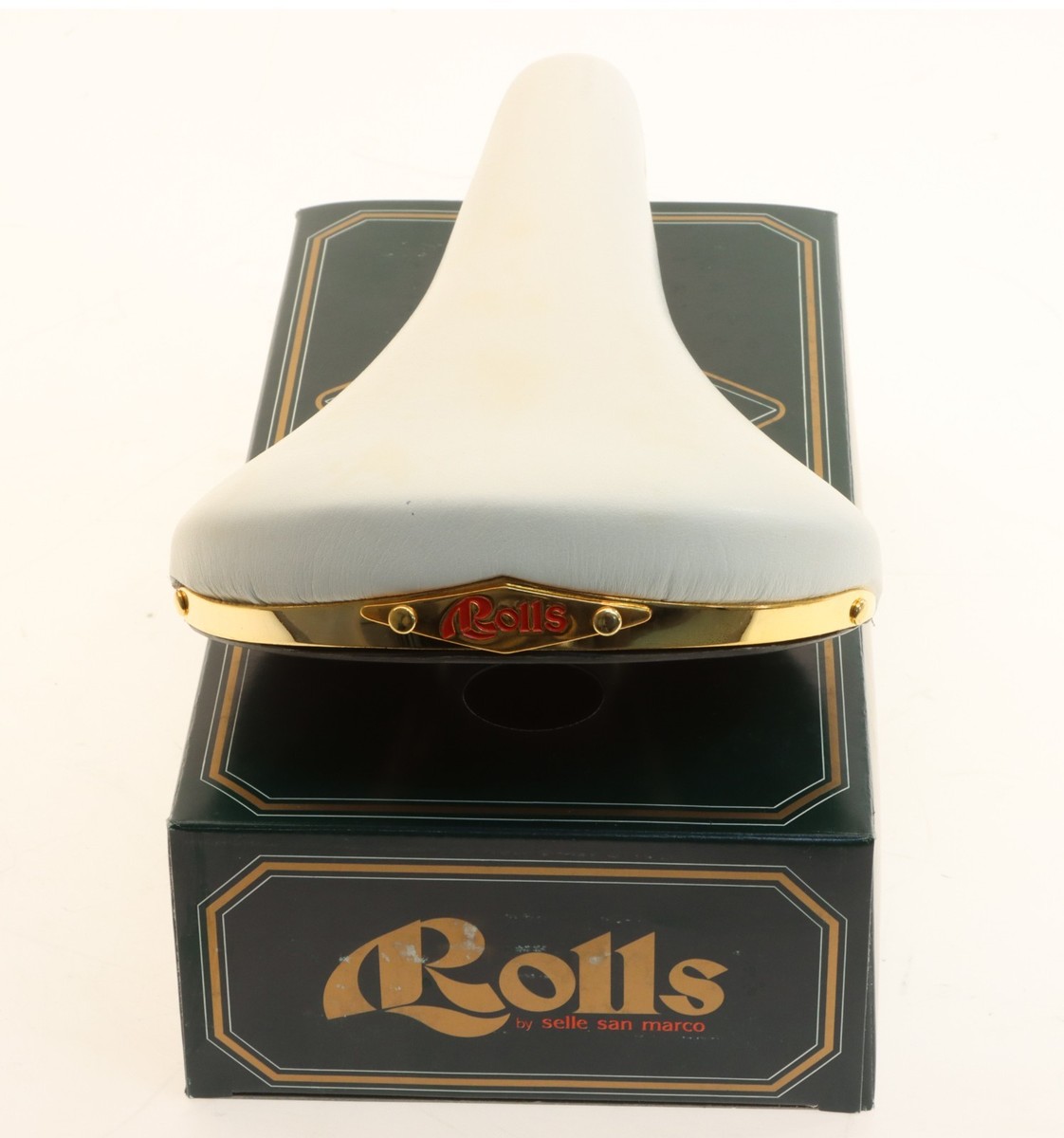 Selle San Marco Rolls White Leather Saddle Brass Steel NEW in Box