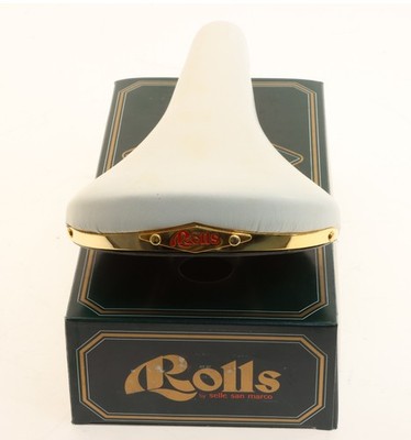 Selle San Marco Rolls White Leather Saddle Brass Steel NEW in Box