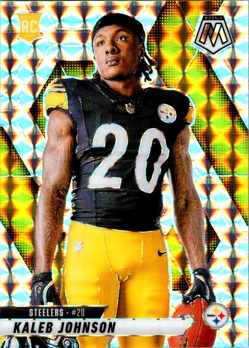 Kaleb Johnson 2025 Mosaic Silver Mosaic Variation Base RC #289 - Steelers