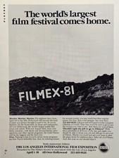 1981 Los Angeles International Film Exposition Print Ad **see Descr** Filmex-81