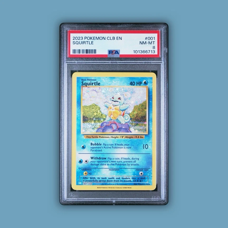 2023 Pokemon CLB EN #001/034 Squirtle PSA 8 NM-MT TCG Starter/Basic Pokemon - Image 2 of 3