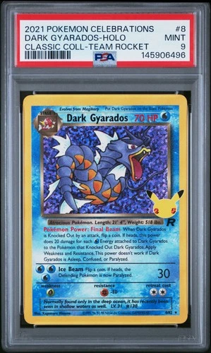 2021 POKEMON CELEBRATIONS CLASSIC COLL #8 DARK GYARADOS-HOLO PSA 9