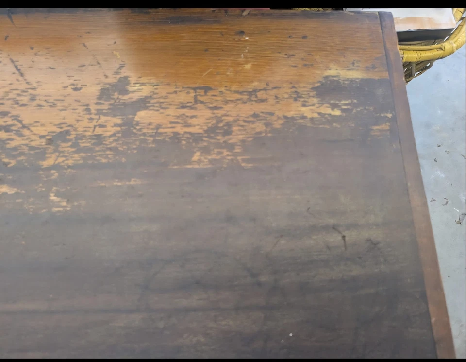 Antiguo cofre manta de 6 tablas pintado en grano Pennsylvania con cajón de milanas Foto 4 de 4