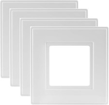 Finger Plate Surround for Single Light Switch, White, 4, 143x143mm, Plastic,