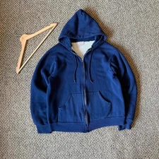 Vintage 90s Waffle Lined Zip Up Hoodie Size Medium