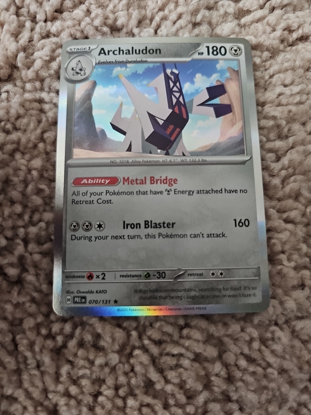 Archaludon Holo 70/131 - NM Prismatic Evolutions Pokemon