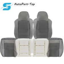 For 2003-2007 Ford F250 F350 Lariat Front Seat Cover Gray / Driver Foam Cushion