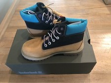 Timberland 6 Inch Premium Little Kids-Preschool Boots Nubuck w Blue Size 3
