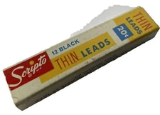 Vintage Scripto Thin 2 3/4 Inch Black Leads No. F840HB Medium Soft Mechanical