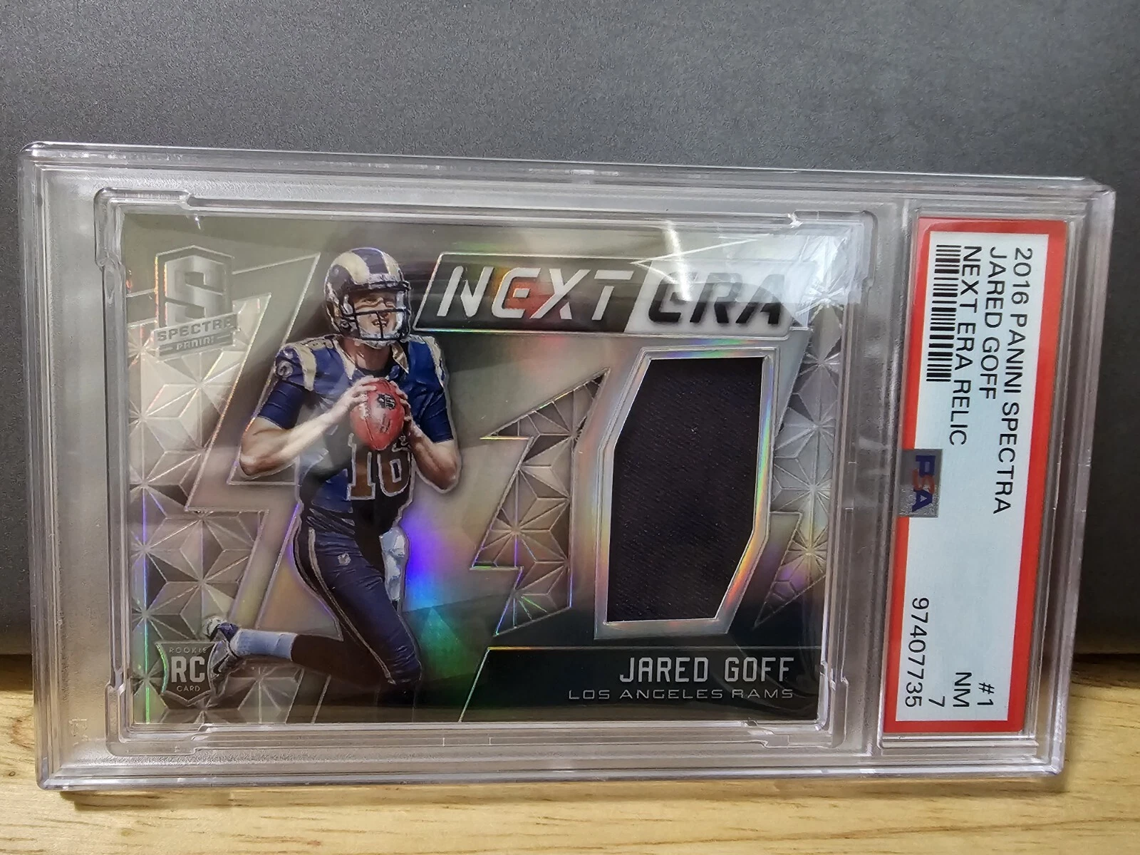 Jared Goff Panini Spectra Next ERA Relic #1 Base