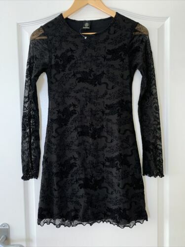 Urban Outfitters Black Velvet Dress Size Small | eBay UK
