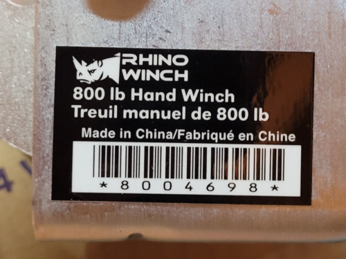 Rhino Winch 800 lb. Reversible Hand Winch X 2 - Zdjęcie 1 z 5
