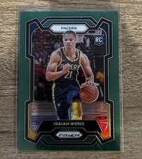 2023-24 Panini Prizm Green Prizm Isaiah Wong #154 Rookie RC Pacers