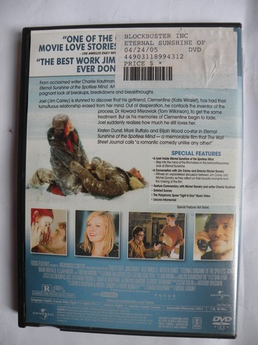 DVD Eternal Sunshine Spotless Mind Widescreen Great Condition Jim Carrey - Picture 2 of 3