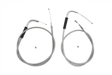 42 inch Stainless Steel Throttle and Idle Cable Set fits Harley Davidson