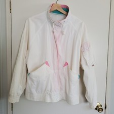 Vintage Jennifer Chase Jacket Women's M Off White Blue And Pink Locker Loop